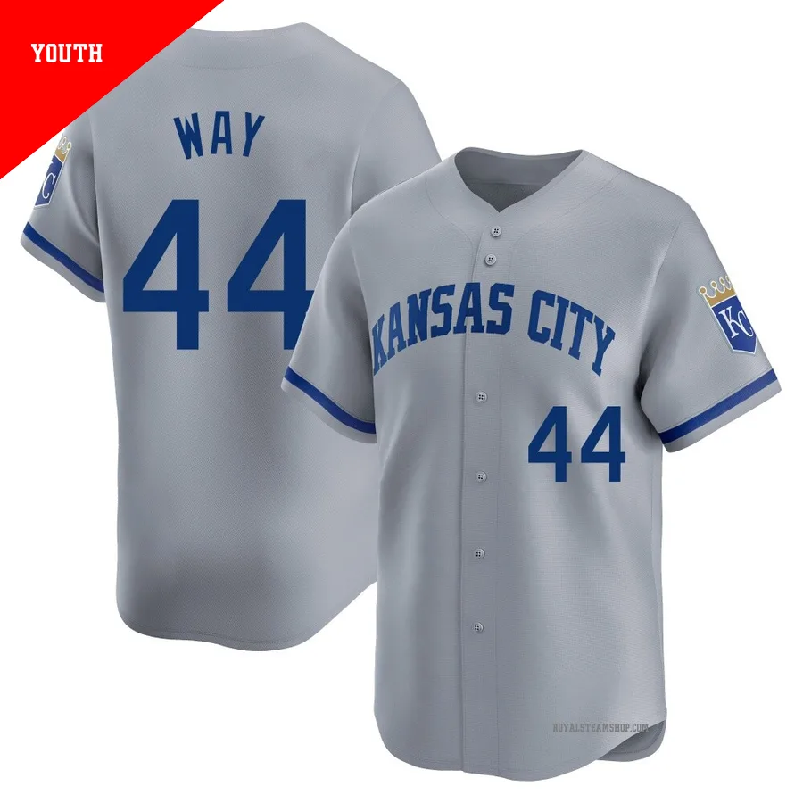 Youth Kansas City Royals ＃44 Beck Way Gray Limited Away Jersey