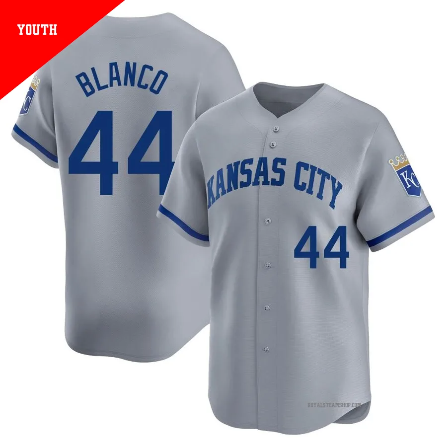 Youth Kansas City Royals ＃44 Dairon Blanco Gray Limited Away Jersey