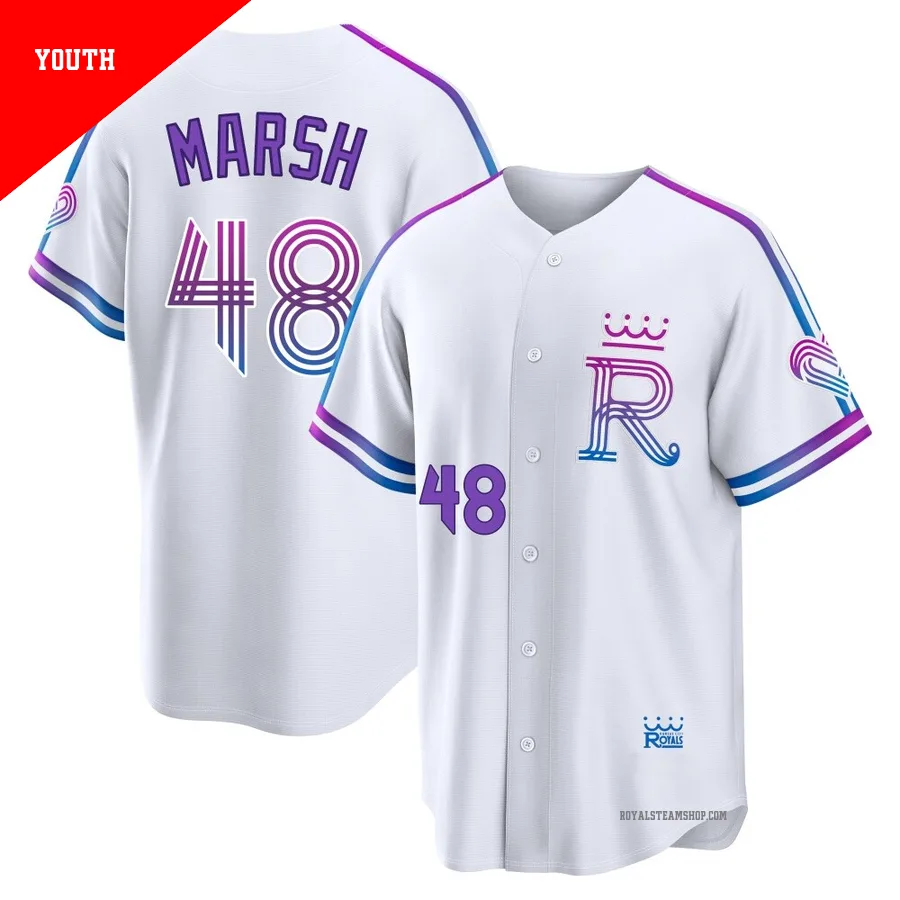 Youth Kansas City Royals ＃48 Alec Marsh White Limited 2026 City Connect Stadium Jersey