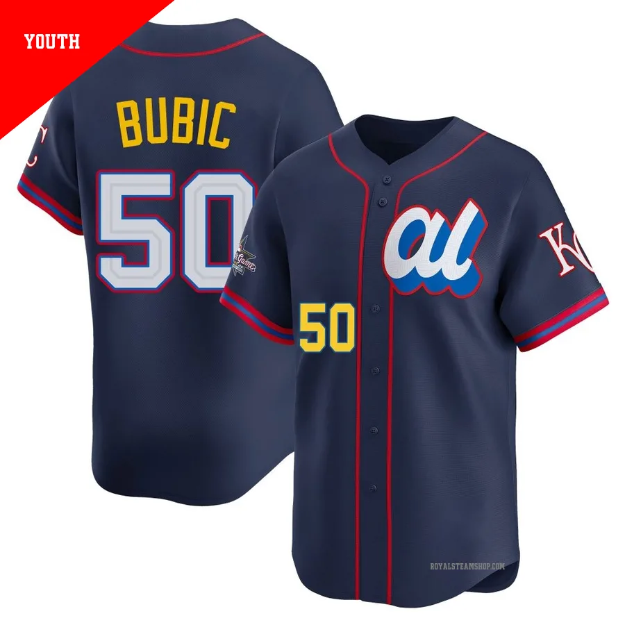 Youth Kansas City Royals ＃50 Kris Bubic Navy Limited American League 2025 All-Star Edition Jersey