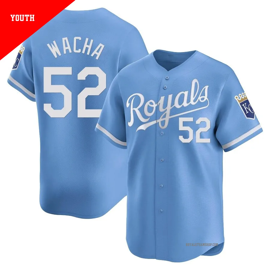 Youth Kansas City Royals ＃52 Michael Wacha Light Blue Limited Alternate Jersey