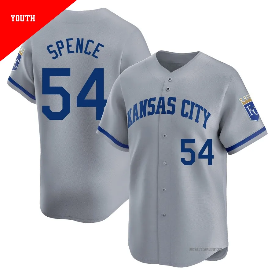 Youth Kansas City Royals ＃54 Mitch Spence Gray Limited Away Jersey