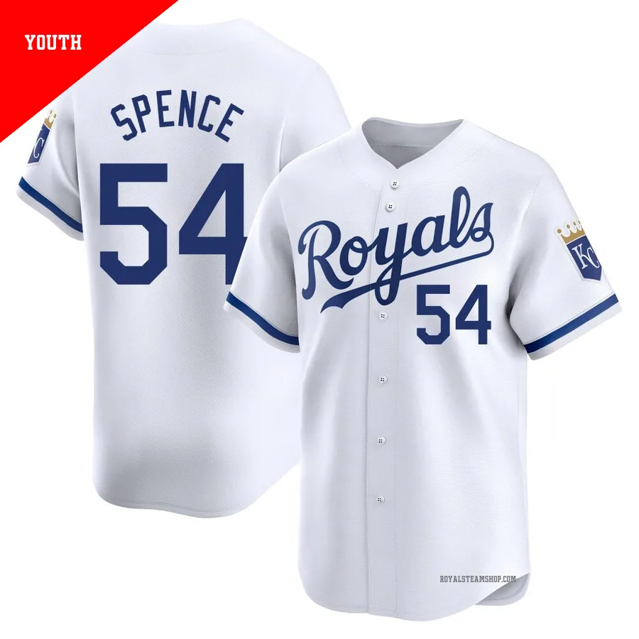 Youth Kansas City Royals ＃54 Mitch Spence White Limited Home Jersey