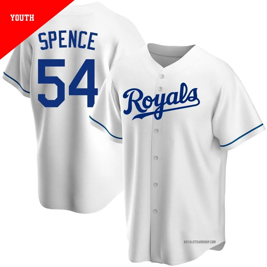 Youth Kansas City Royals ＃54 Mitch Spence White Replica Home Jersey