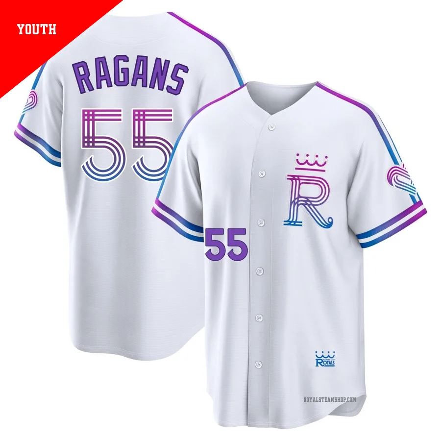 Youth Kansas City Royals ＃55 Cole Ragans White Limited 2026 City Connect Stadium Jersey