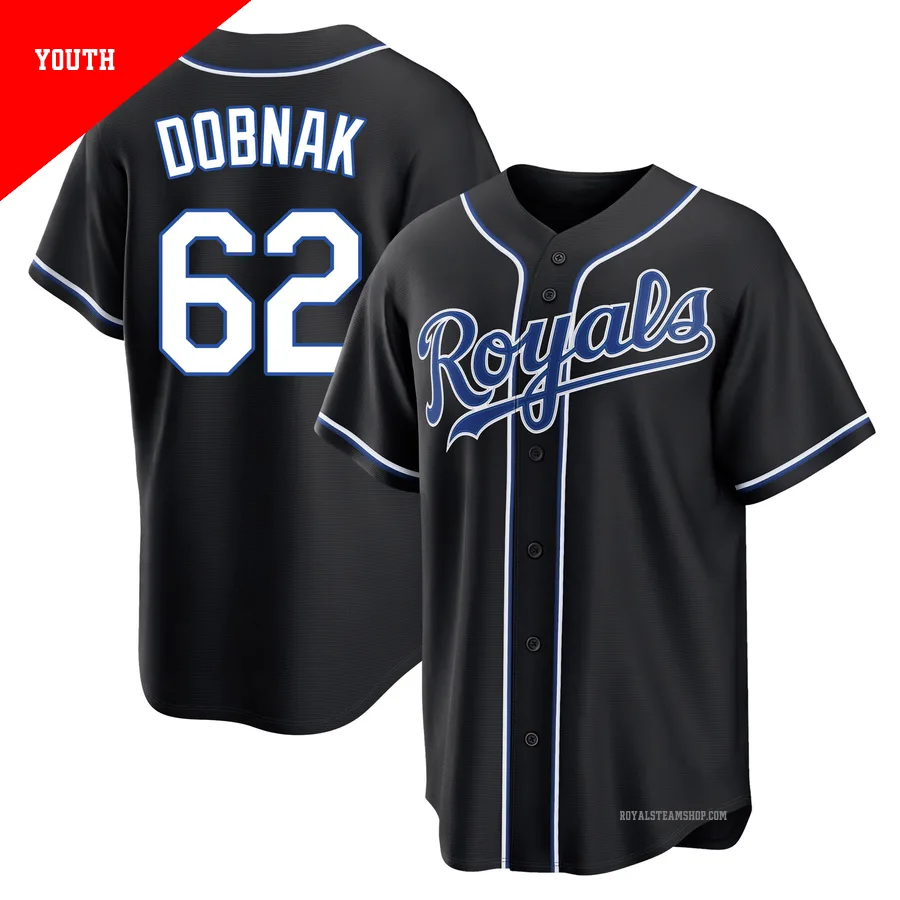 Youth Kansas City Royals ＃62 Randy Dobnak Black Replica Fashion Out Jersey