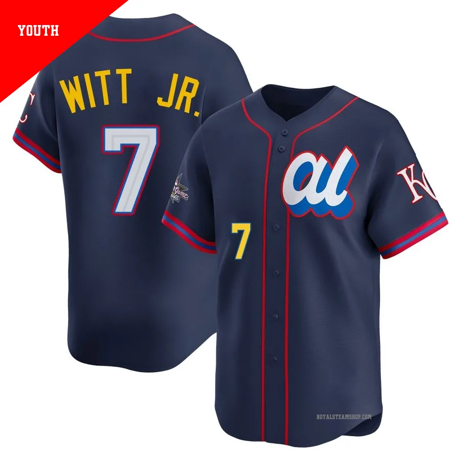 Youth Kansas City Royals ＃7 Bobby Witt Jr. Navy Limited American League 2025 All-Star Edition Jersey