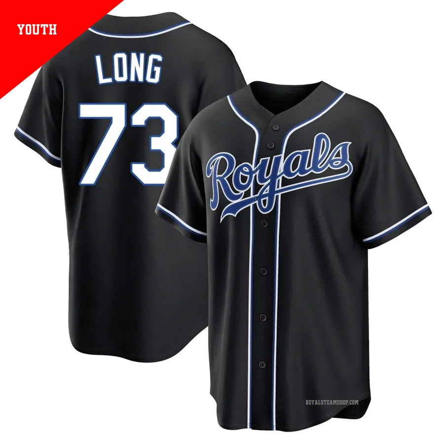 Youth Kansas City Royals ＃73 Sam Long Black Replica Fashion Out Jersey