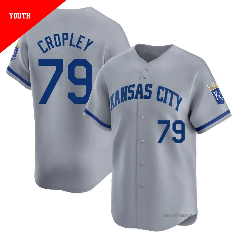 Youth Kansas City Royals ＃79 Tyler Cropley Gray Limited Away Jersey