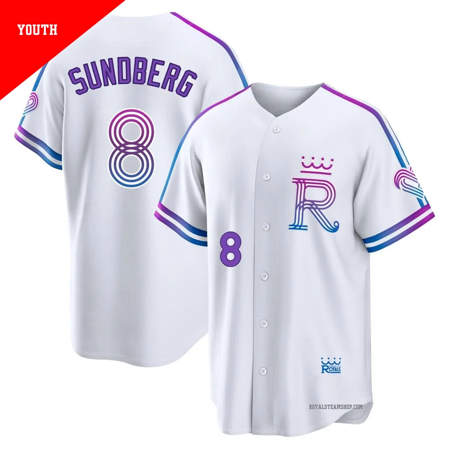 Youth Kansas City Royals ＃8 Jim Sundberg White Limited 2026 City Connect Stadium Jersey