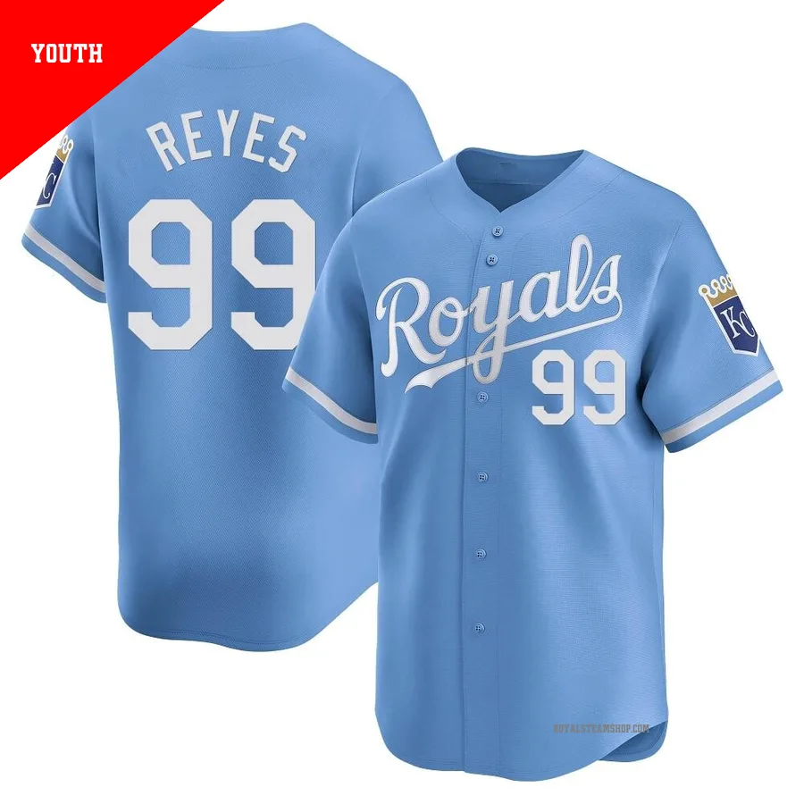 Youth Kansas City Royals ＃99 Franmil Reyes Light Blue Limited Alternate Jersey
